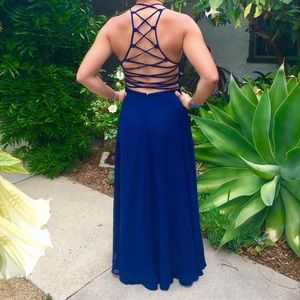 Dark Blue Full-Length Formal Dress